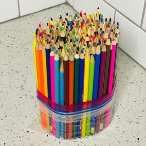 Quart Size Bag Full of Mixed Brand Coloring Pencils